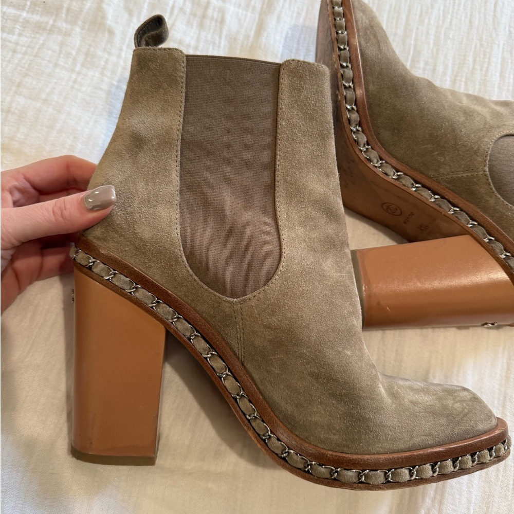 Chanel Suede Ankle Chelsea Boots- 41.5